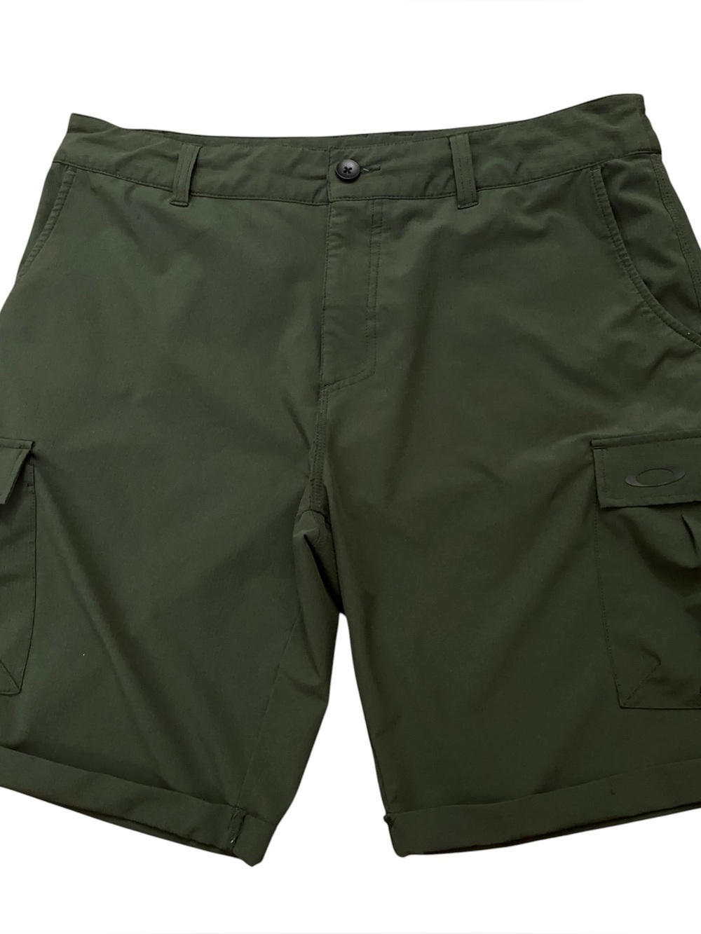 Oakley Hybrid Cargo Shorts 20 Mens Size 35 Water Repellent 4-Way Stretch Green